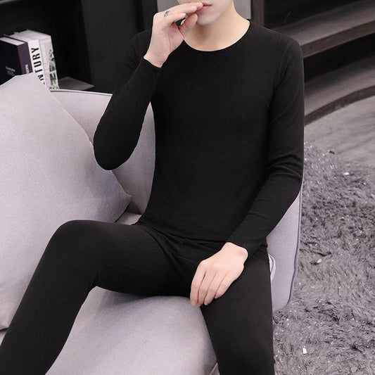 Men's Thermal Underwear Set Double Sided Velvet Self Heating Primer for Young and Old People