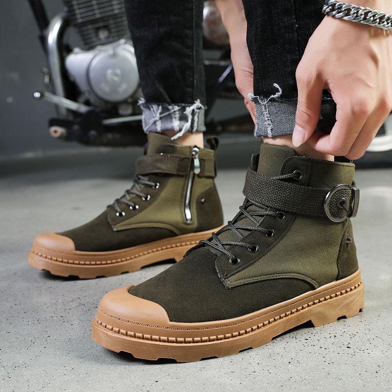 Autumn Winter Fashion Men's Boots England Tooling Retro Men's High Round Head Trend Martin Boots