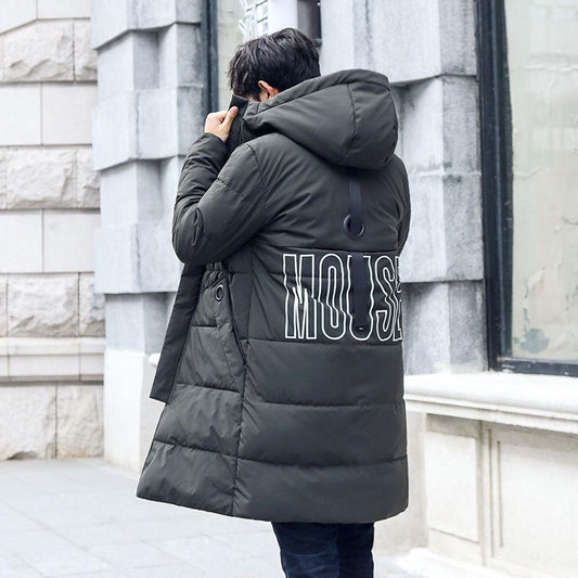 Medium and Long Section Cotton Clothing Large Size Down Jacket Trend Leisure Men's Clothes Winter