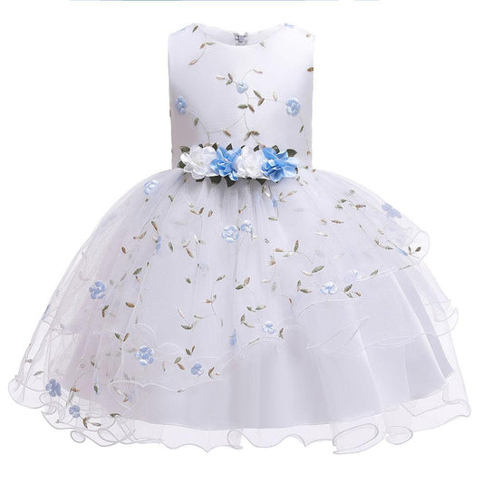 Lovely Print Flower Little Baby First Communion Dress Birthday Party Dress For Girls