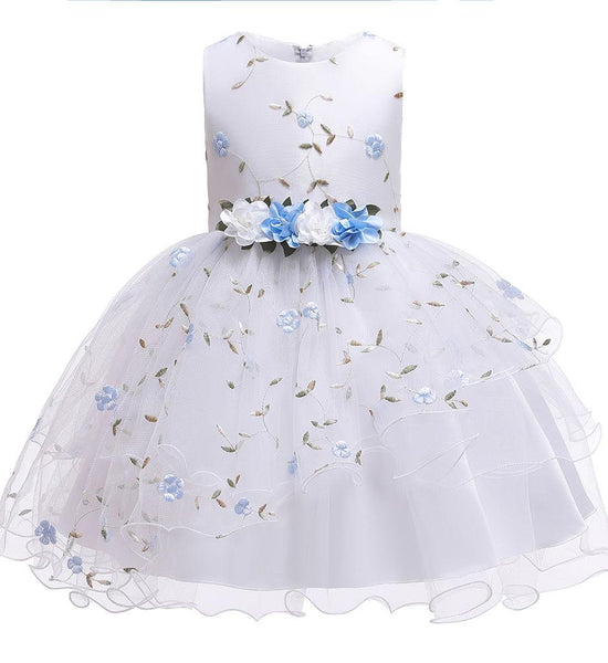 Lovely Print Flower Little Baby First Communion Dress Birthday Party Dress For Girls