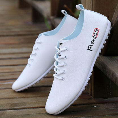 Men's casual breathable peas shoes soft bottom small leather shoes men's shoes trend white shoes