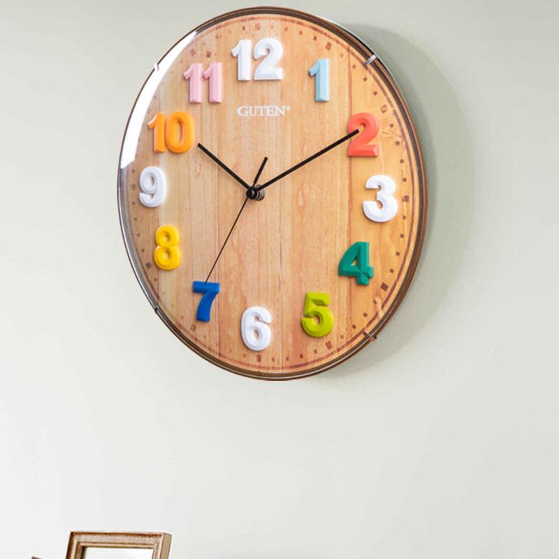 Three-dimensional Digital Children's Room Wall Clock Mute Bedroom Creative Art Clock Modern Minimalist Quartz Clock