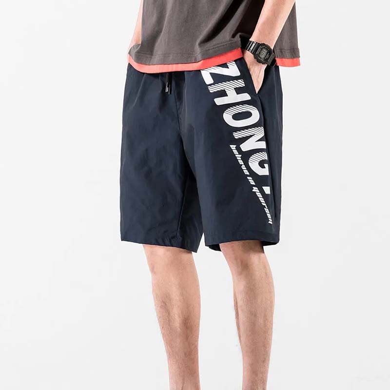 Men's Five-point Shorts Men's Outer Wear Summer Trend Leisure Sports Tide Brand Outer Wear Loose Straight Ice Silk Cropped Pants