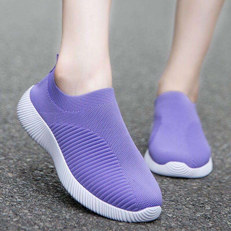 Women's and Men's Shoes High Quality Female Sneakers Non Slip Flats Shoes Male Loafers Plus Size Solid Color Walking Shoes