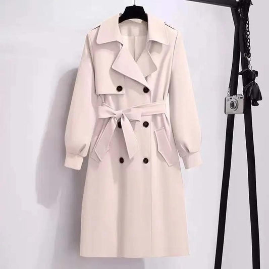 Coat Women's Mid-length Autumn and Winter Woolen Loose and Thin Over The Knee Popular Woolen Coat