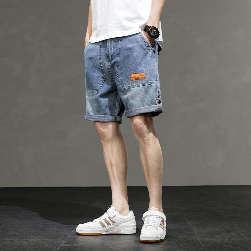 Summer Denim Shorts Men's Loose Straight Five-point Pants Men's Thin Casual Shorts