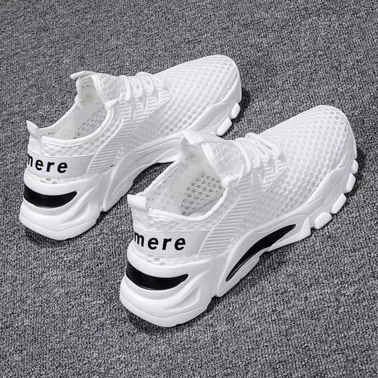 Plus Size 39-44 Summer Men White Mesh Sneakers Breathable Basketball Shoes Women Non-slip Running Shoes Outdoor Travel Shoes