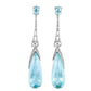 2 Kinds of Luxury Blue Water Drop Dangle Earrings Vintage Clear Zircon Hanging Earrings for Women Jewelry