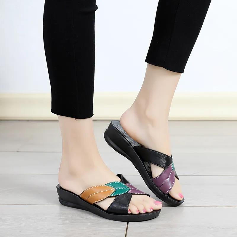 Fashion Women Bright Slippers Spring Summer Home Beach Flip Flops Comfortable Flat Shoes