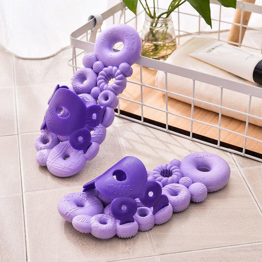 Bathroom Non-slip Slippers Female Summer Home Indoor Bath Quick-drying Soft Bottom Sandals Donut Hollow Leaky Slippers