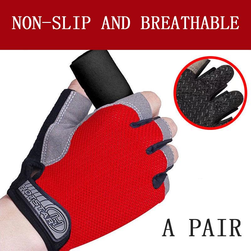 Fitness Sports Gloves Women's Spring and Summer Thin Riding Half-finger Gloves Men's Non-slip Equipment Fingerless Training Spinning Gloves