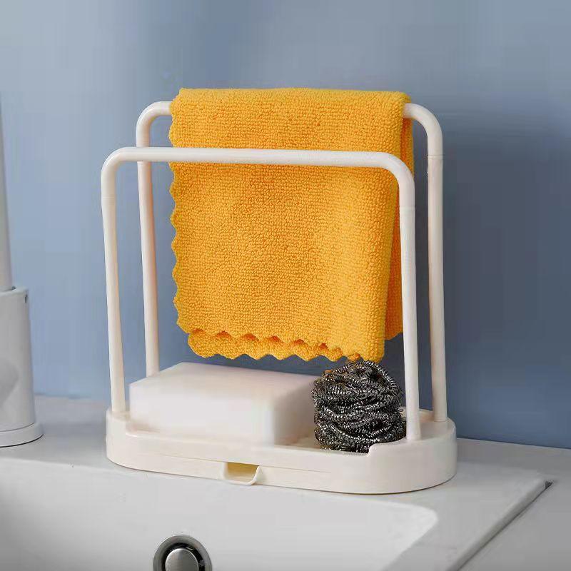 Drain Rack Hanging Dish Cloth Rag Shelf Kitchen Supplies Scouring Arrangement Shelf Sink Storage Rack Home Organizer Towel Rack