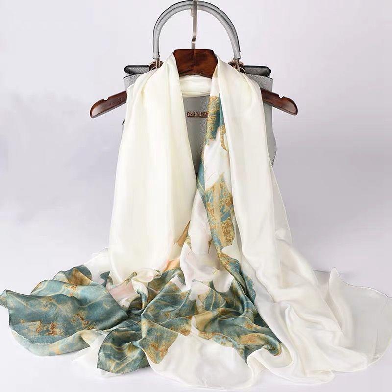 Women Vintage Printed Square Satin Scarf Scarves Neckerchief Shawl Wrap