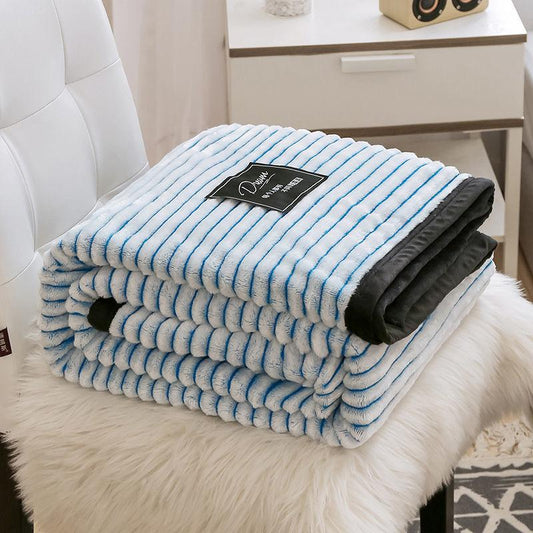 Blanket Thin Coral Fleece Blanket Office Napping Blanket Small Blanket Single Thicker Towel Air Conditioner Blanket Double Side Plus Fleece