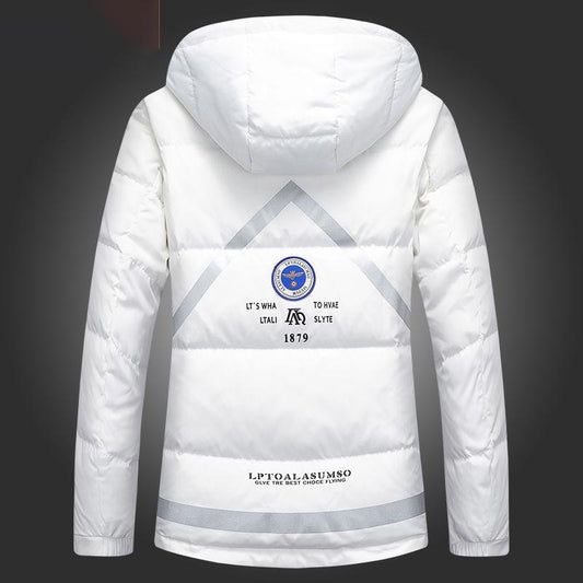 Autumn Winter Men's Down Jacket 90% White Duck Down Warm Down Jacket Hooded Outerwear Coat