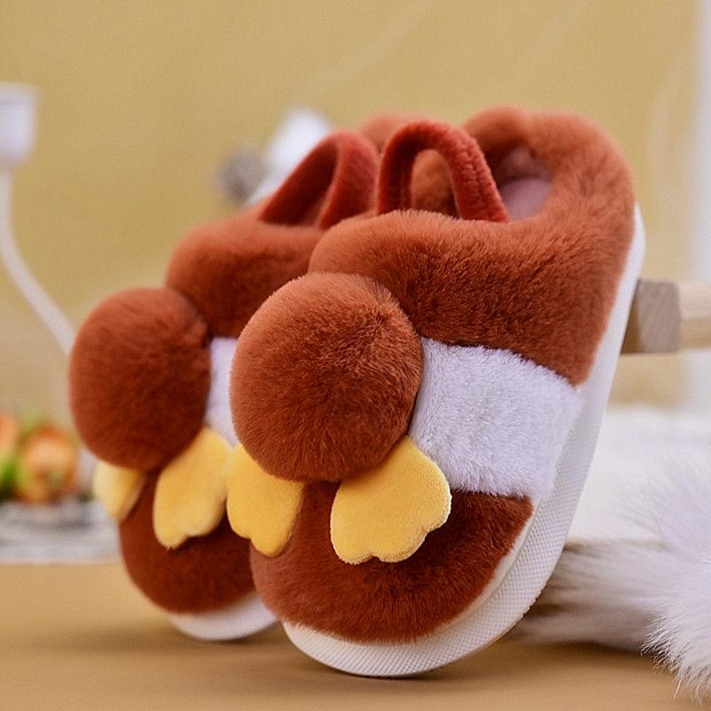 Children's Cotton Slippers Fall Winter Home Plush Floor Mopping Lightweight Non-slip Children's Baby Cotton Slippers