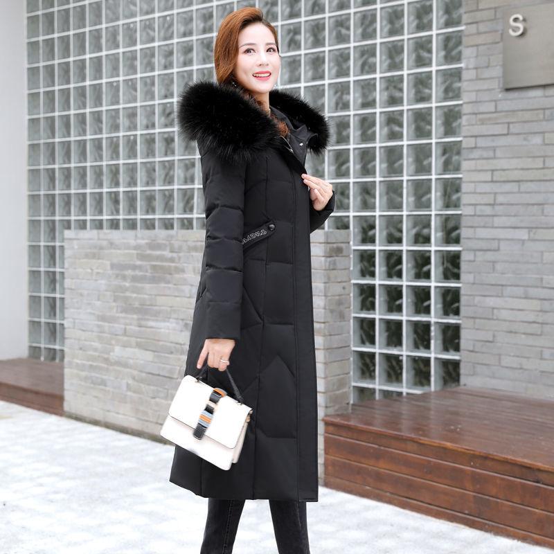 Fashion Down Women's Winter Long Section Over The Knee Thick Down Jacket Korean Style Slim Thin Women's Down Jacket