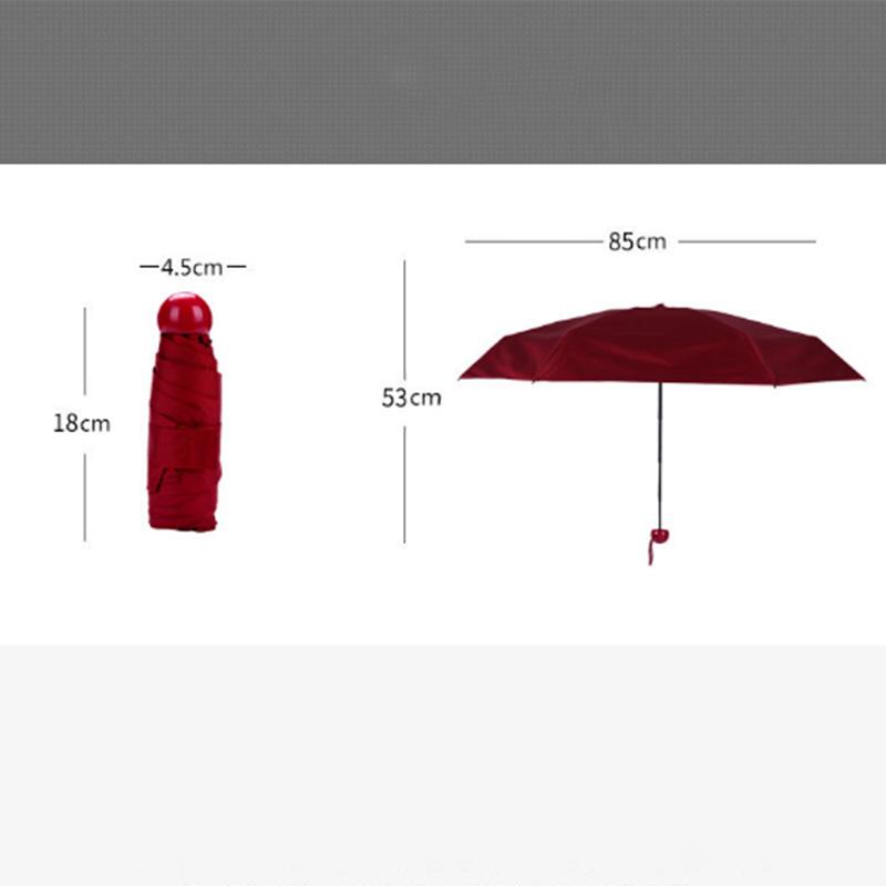 Small Fresh Mini Capsule Umbrella Sunshade Umbrella Sunscreen and UV Protection Male and Female Students Five-fold Rain and Rain Dual-use Umbrella