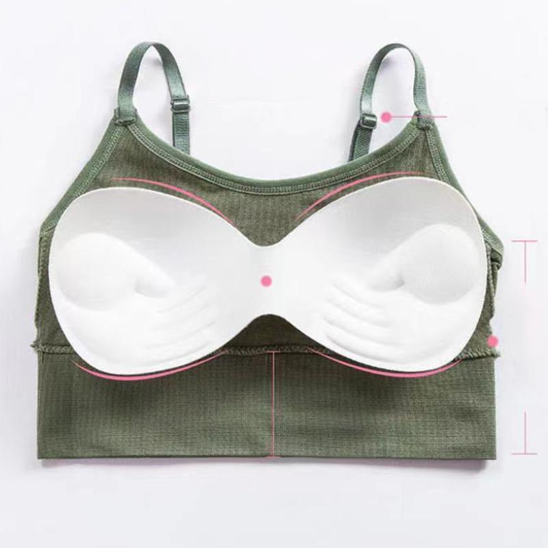 Women's Sports Vest Yoga Underwear Tube Top Girl's Beauty Back Underwear Chest Pad Chest Wrap Gather Bra Yoga Vest