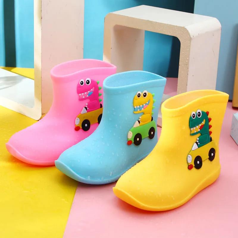 Classic Children's Shoes PVC Kids Baby Cartoon Shoes Water Shoes Waterproof Rain Boots Toddler Girls and Boys Rainboots