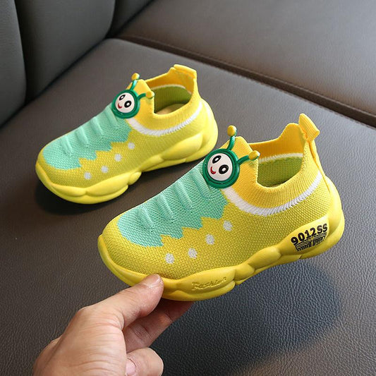 Caterpillar Girls Shoes Mesh Breathable Children's Sports Shoes Soft Sole Baby Socks Shoes Kids Net Shoes Boys Shoes