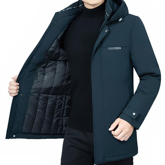 Winter Men's Middle-aged Down Padded Jacket Casual Thickened Cold-proof Clothes Handsome Slim Padded Jacket