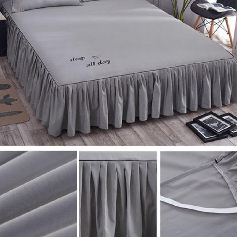 Four Seasons Universal Non-slip Mattress Cover Machine Washable Solid Color Bed Cover Double Bed Household