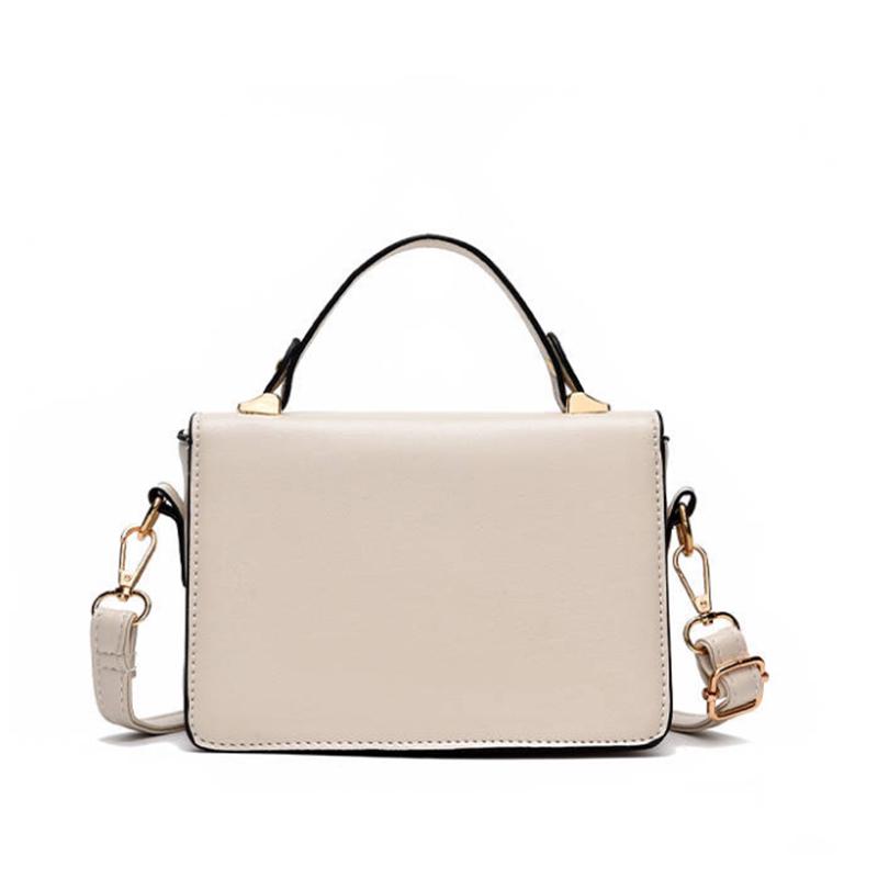 Crossbody Bag Women White Leather Waterproof Wear-resistant Zipper Plush Bear Handbag Shoulder Bag