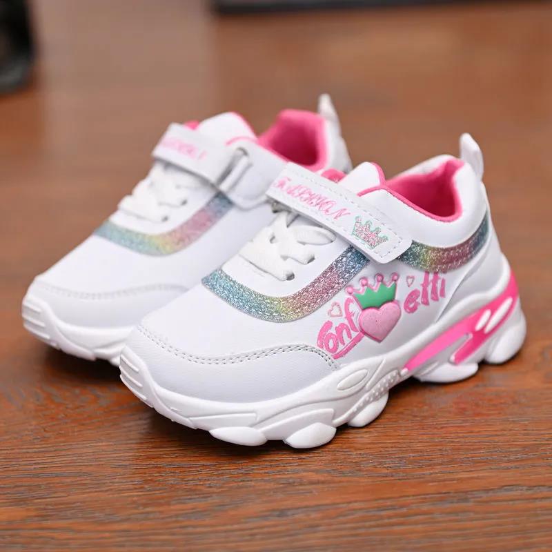 Children's Sneakers Girls Spring and Autumn Breathable Running Shoes Children's Sports Shoes Elementary School Net Shoes