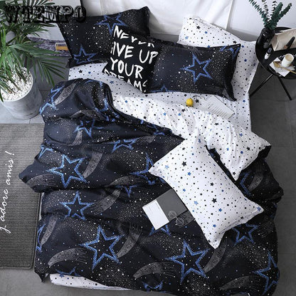 Home Textile Gypsophila Bed Linens 4pcs Bedding Sets Duvet Cover Bed Sheet Duvet Cover Set