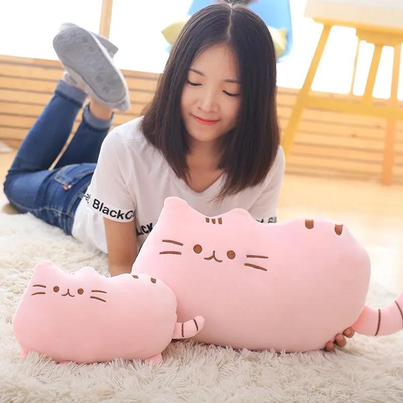 Biscuit Cat Pillow Gift Cat Cushion Big Lazy Cat Big Tail Cat Plush Toy Holiday Gift for Girls