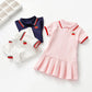 Pure Cotton Girls Dress Short-sleeved Children's Summer Fashion Polo Skirt Baby Children's Skirt