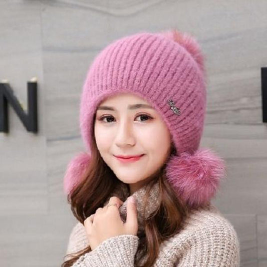 Trendy wild hat Windproof hat Autumn winter Warm hat Thick hat Fashion Woman hat Plush Cotton hat