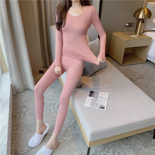 Thermal Underwear Ladies Autumn Clothes Long Pants Suit Autumn and Winter Two-piece Suit Wear Thin Bottoming Shirt Students