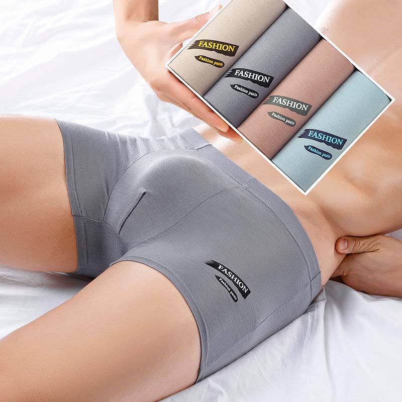 4 Pieces of Bamboo Fiber Underwear Men's Sexy Breathable Shorts