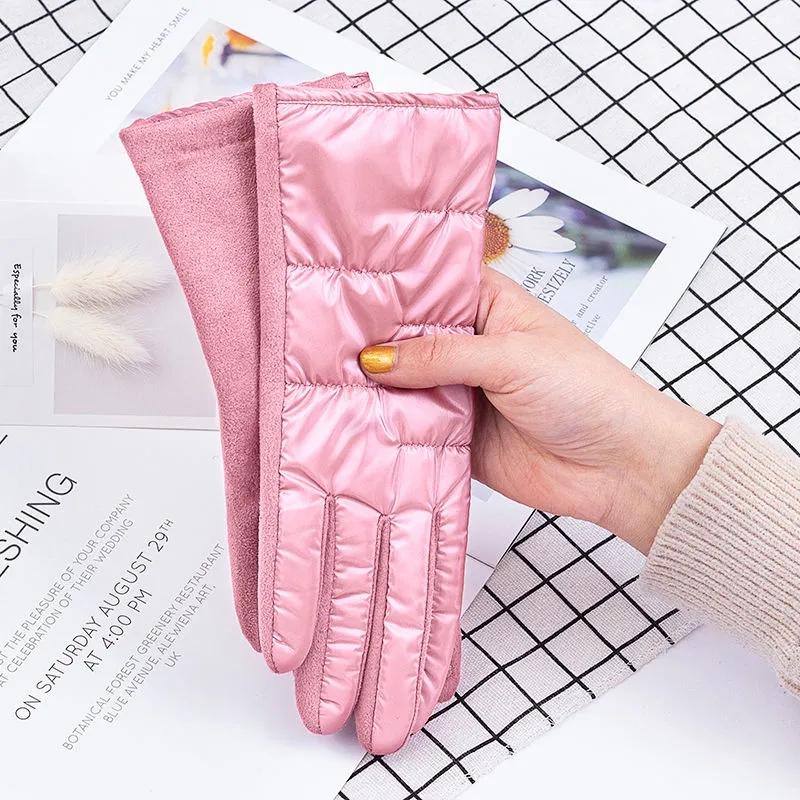 Cycling Gloves Female Winter Cute Korean Girl Students Plus Velvet Warm Touch Screen Thickening Women's Cold Protection