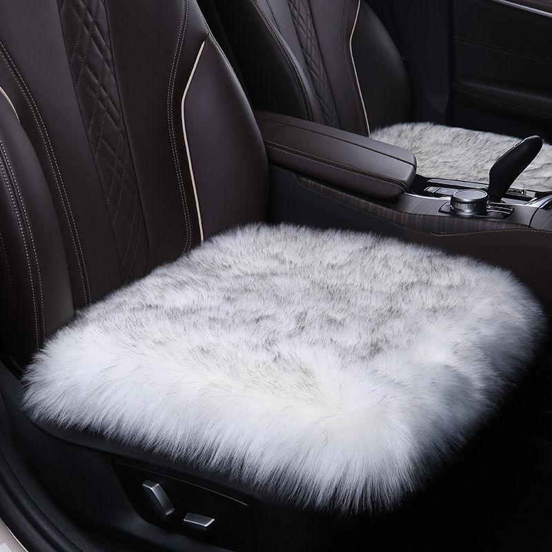 Car Cushion 1pc Short Plush Warm Square Pad Simple Comfortable Car Cushion Non-slip Breathable Car Cushion