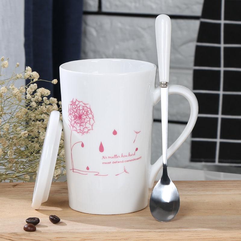 Creative Ceramic Cup Dandelion Large Capacity Water Cup Mug Couple Cup Breakfast Cup Coffee Cup Tea Cup