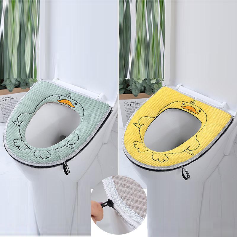 Two-piece Household Toilet Seat Gasket Four Seasons Waterproof Universal Toilet Cushion Winter Toilet Toilet Cushion Zipper Toilet Seat Cover