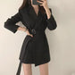 Women's Suit Jacket Korean Style Lace-up No Buckle Spring  Autumn Loose Casual Season Jacket Small Suit