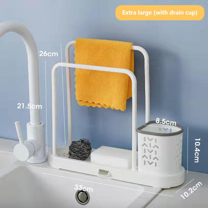 Drain Rack Hanging Dish Cloth Rag Shelf Kitchen Supplies Scouring Arrangement Shelf Sink Storage Rack Home Organizer Towel Rack