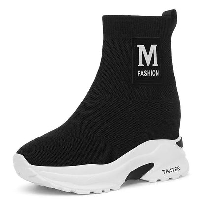 Socks, Shoes, Autumn and Winter All-match Thick-soled High-top Breathable Casual Women's Shoes