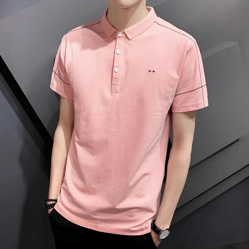 Summer Men's Short Sleeve T-shirt Lapel Polo Shirt Youth Casual Bottoming Shirt Men's Top