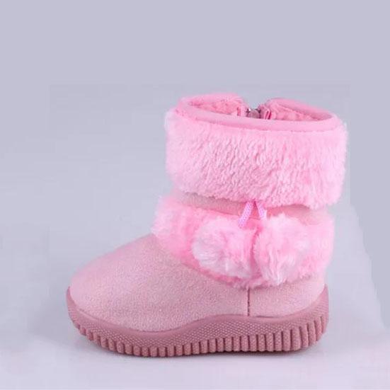 Girl's Snow Boots Children Thick Soled Warm Boots Lobbing Ball Thick Winter Cute Boots Non Slip Girls Princess Snow Shoes