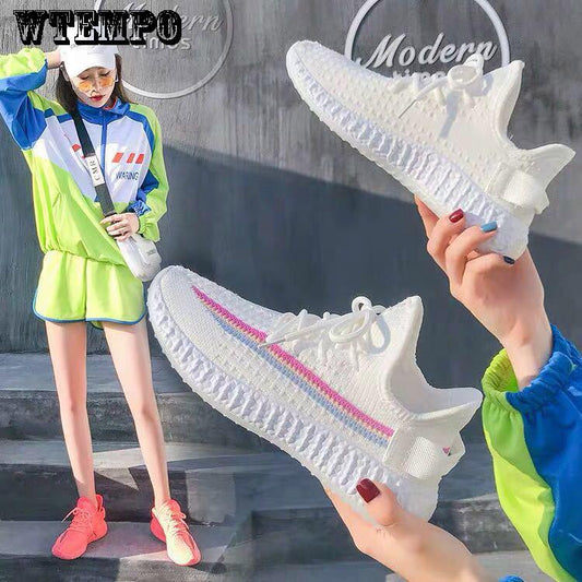 WTEMPO Sneakers Comfortable Breathable Mesh Casual Women's Shoes Coconut Shoes Female Sneakers