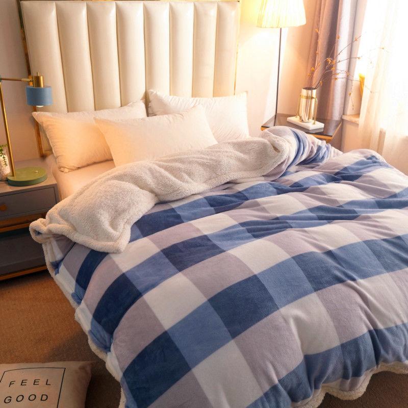 Winter Thick Double Layer Lamb Wool Multifunctional Blanket Duvet Cover Blanket Single Sheet Flannel Duvet Cover Warm Travel Blanket Zipper Bedspread