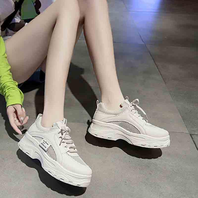 Plus Size 35-40 Summer Women Mesh Sneakers Girls Breathable Deodorant Running Basketball Shoes Shockproof Non-slip Ins Shoes