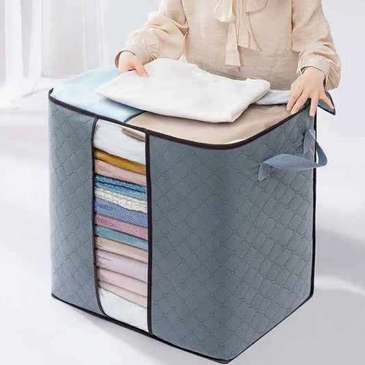 Clothes Storage Bag with Zipper Space Saving Lightweight Waterproof Large Capacity Dustproof Storage Box for Clothes