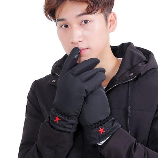 Winter Warm Leather gloves Thick gloves Man fashion gloves Plush Cotton gloves Windproof gloves